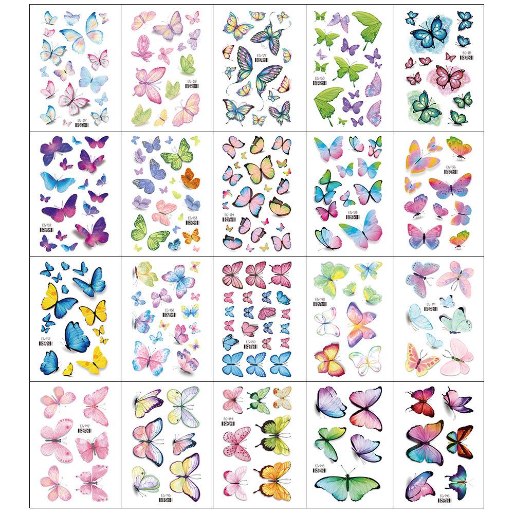 Ruikalong Cartoon Mermaid & Butterfly Glitter Tattoo Stickers for Children