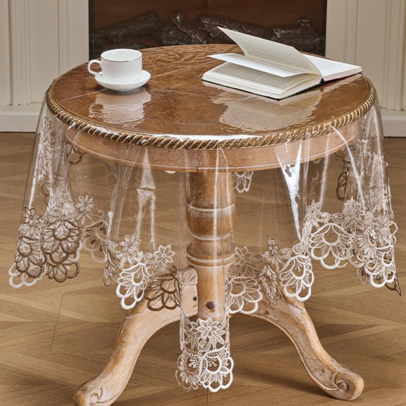 PVC Transparent Soft Plastic Tablecloth Table Mat Waterproof Heat-resistant Washable Tablecloth Protective Film Coffee Table Cover