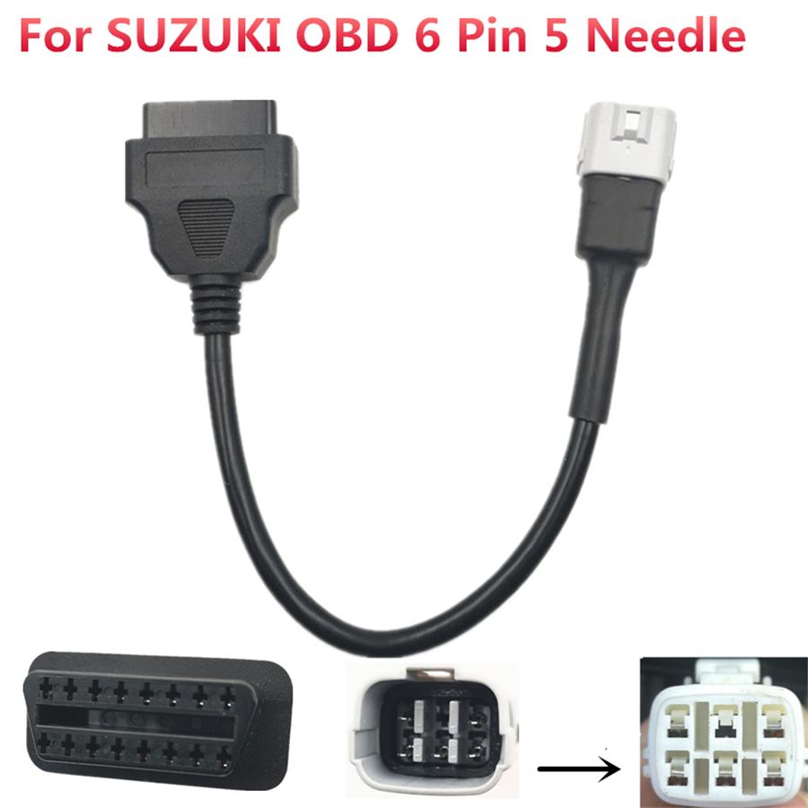 For SUZUKI OBD2 6 Pin Diagnostic Plug Adapter Cable For Motorcycle Bike ATV.