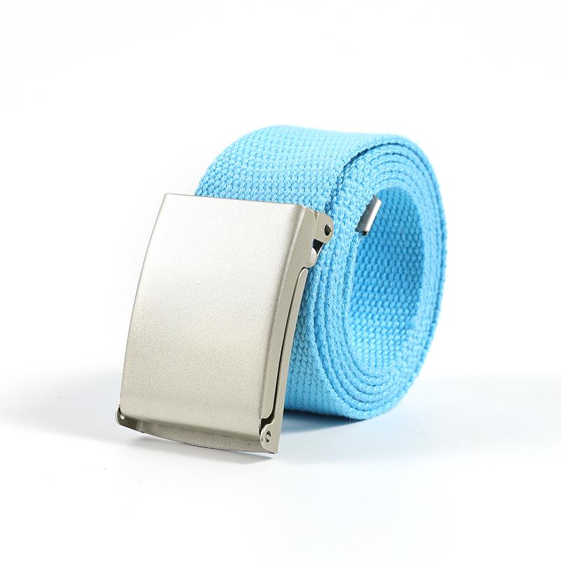 Unisex Universal Webbing Belt with Alloy Buckle - No-Hole Candy Colors, Simple & Versatile Design