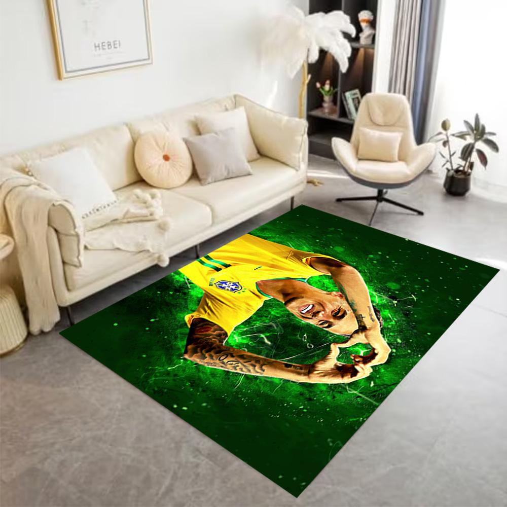 Brazilian Football Star Area Rug Design for Bedrooms Dining Room Dormitory Foyer Antislip Carpet Office home decor