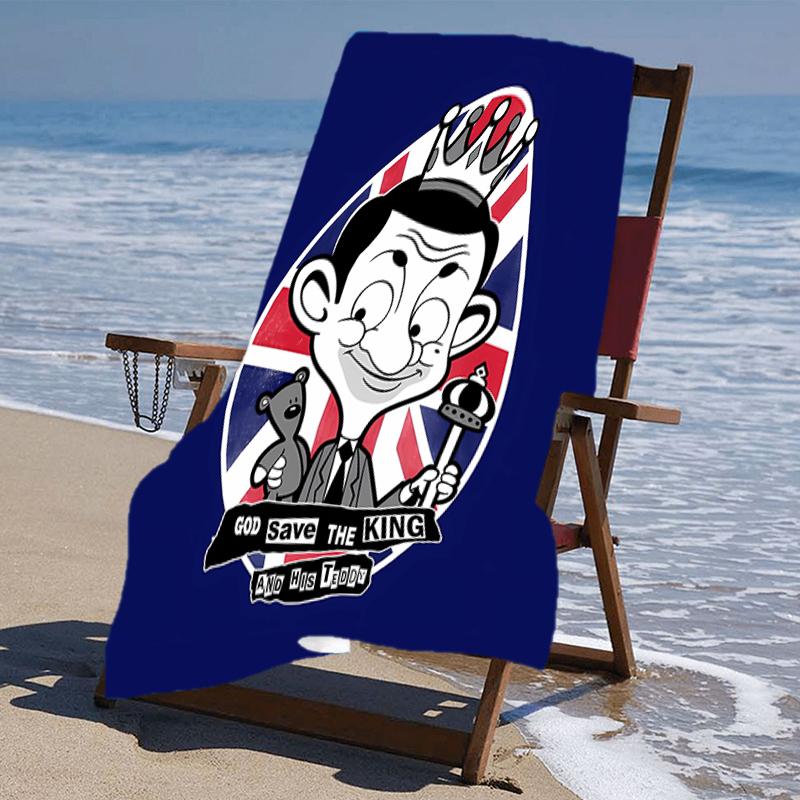 Beweis Strandtuch mit einem Mr. Bean2 Muster - weich, saugfähig, schnell trocknend, maschinenwaschbar - perfekt zum Schwimmen, Camping, Baden