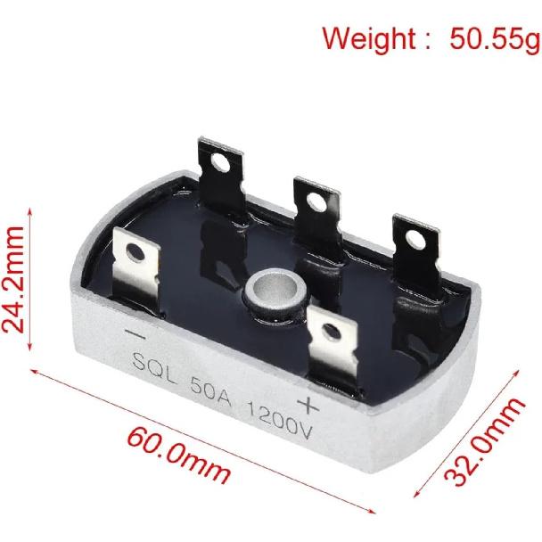 1pc SQL50A1200V Aluminum Metal Case 3 Phase Diode Bridge Rectifier 50Amp Fast Recovery Rectifiers Diodes Kits