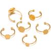 10Pcs No Fade Stainless Steel 6/8/10/12mm Rings Setting Cabochon Cameo Tray Bezel Blank Bases Jewelry Making Supplies Findings