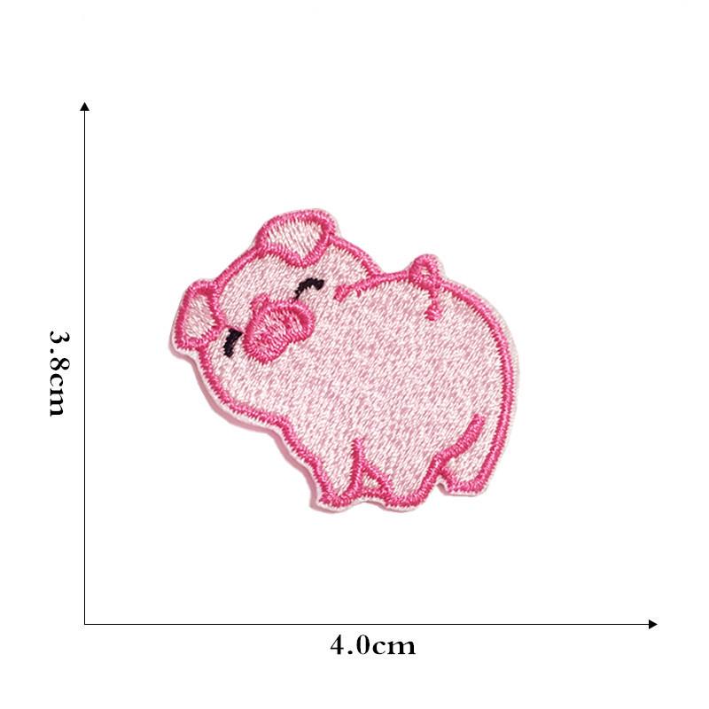 Cute Pink Pig Cartoon Embroidery Logo Patch for Clothing