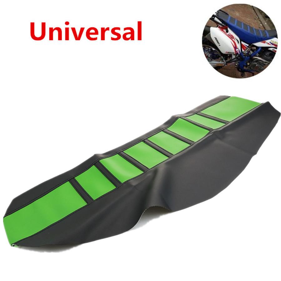 Universal Leather Gripper Soft Motorcycle Seat Cover Rib Skin Rubber Dirt Bike E