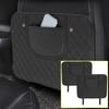 2Pcs PU Leather Car Anti Kick Mat  Protector Pad Auto Seat Back Protector Cover Back Seat Organizer with Storage Bag Waterproof