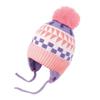 Jacquard Baby Knitted Hat Hairball Kids Earmuffs Cap Fashion Children Beanies Cap  Windproof