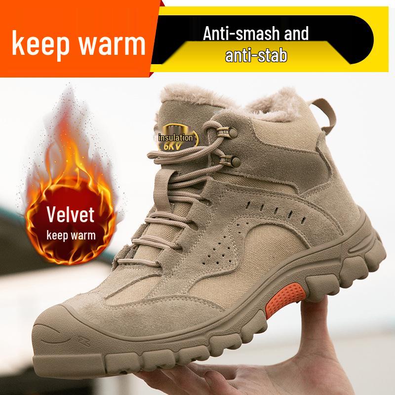 Men's Winter High-Top Steel Toe Safety Boots - Anti-Smash, Anti-Puncture, Snowproof, Insulated Work Shoes