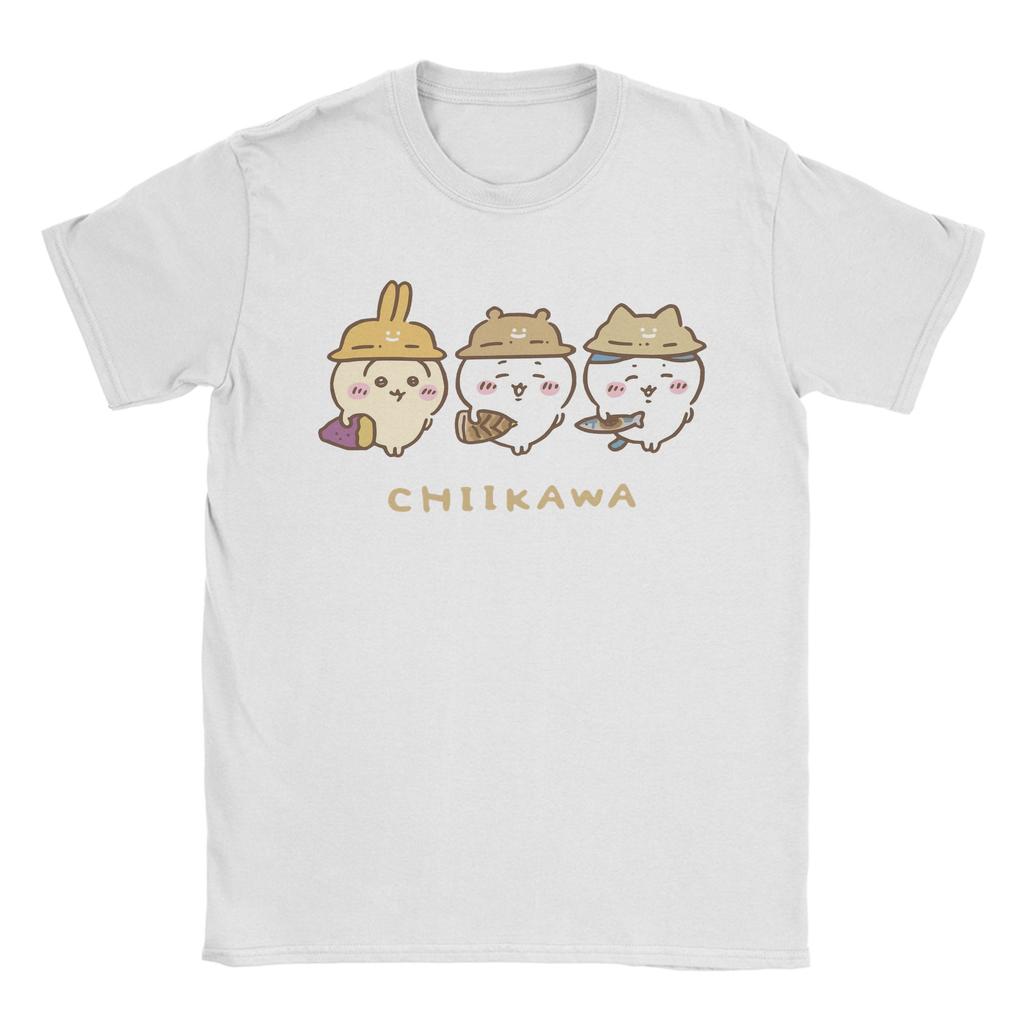 Chiikawa inspiriertes 3-in-1 süßes Design T-Shirt Herren Damen Neuheit Baumwoll-T-Shirts Rundhals Kurzarm T-Shirt Original Oberteile