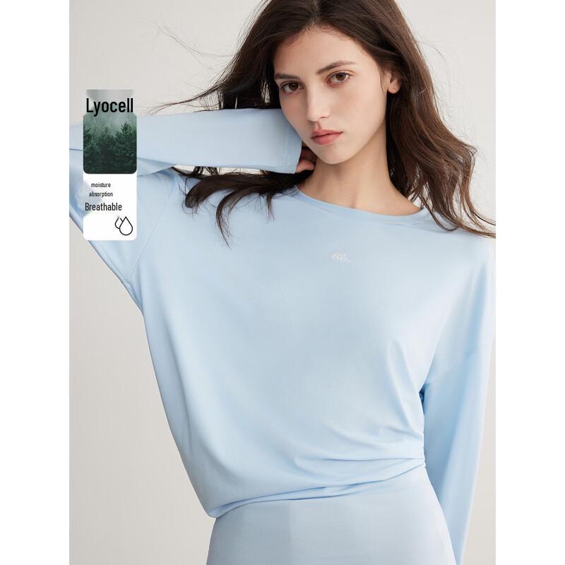 ELLE Women s Lyocell Round Neck Long Sleeve T-Shirt S