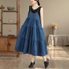 Sleeveless Strap Vintage New In Dresses For Women Casual Loose Long Summer Denim Dress Elegant Clothing
