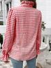 2026 Spring/Summer Women's Elegant Ruffle Plaid Long Sleeve Shirt