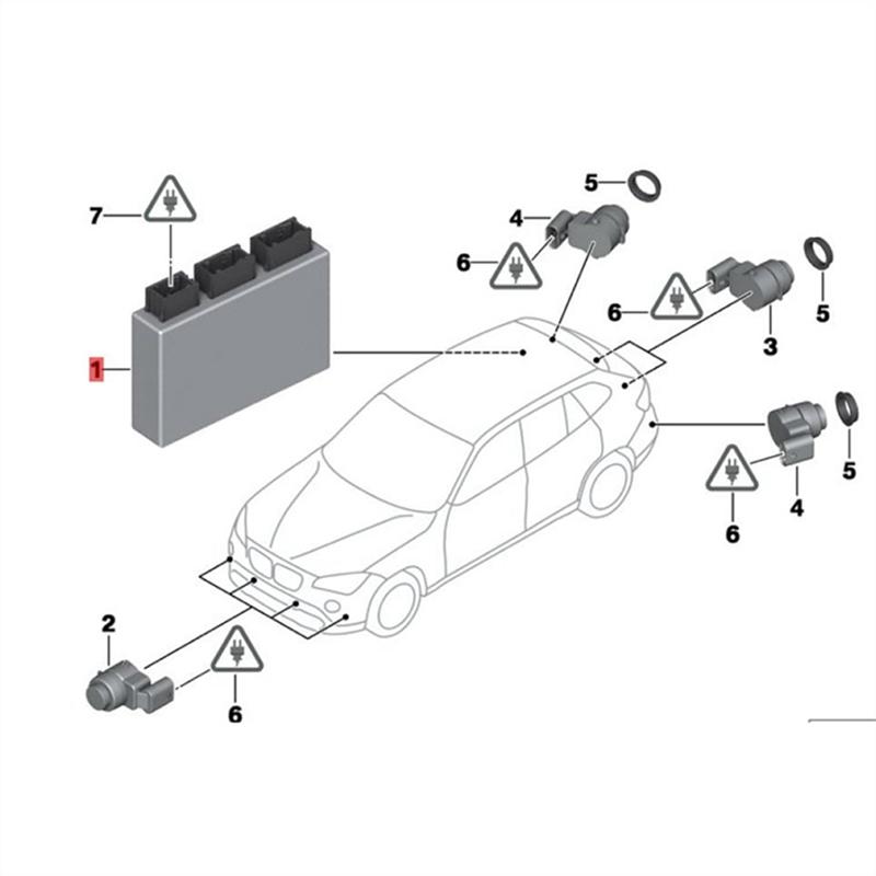 Bil PDCParkeringsavstandskontrollenhet 66209252636 For BMW X1 E84 2008-2015 3-plugg Høy versjon Parkeringsmodul 66209 252 636