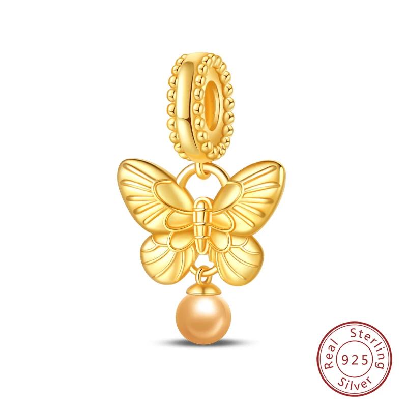 

Copper Vibrant Butterfly Pendant Charm Charms Golden Butterfly Safety Chain Fit 4Mm Hole Diameter Bracelet Jewellery W26034WW-