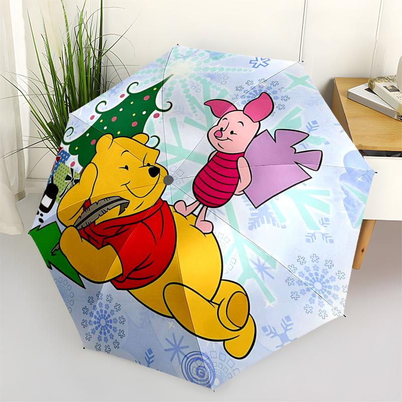 

Winnie and friends Themed Travel Umbrella-8 Ribs Automatic Opening and Closing, Portable Folding Design, Compact and Stylish Umbrella