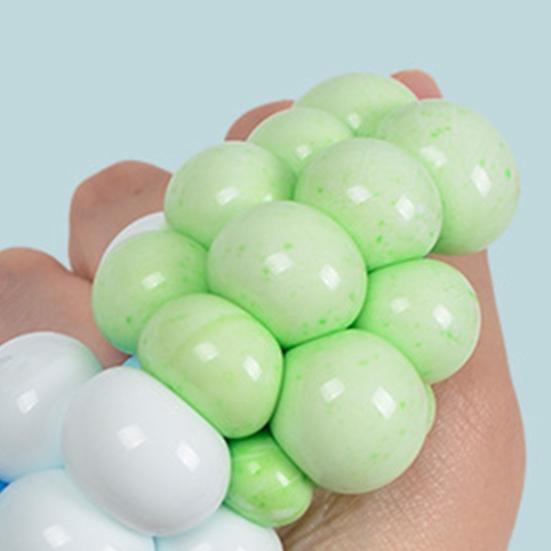 Mix Colored Grape Mesh Squeeze Ball Change Color Ball Stress Relief Sensory Toy Soft Hand Exercise Bouncy Ball for Anxiety Relief