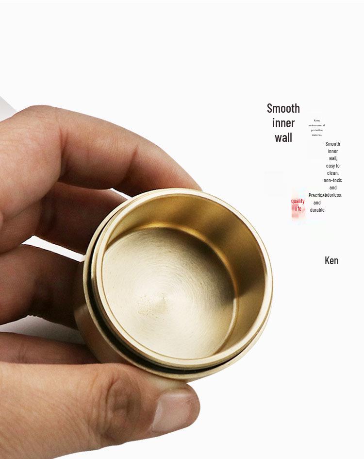 Leak-Proof Brass Medicine & Tea Storage Can - Portable Travel Jar with Threaded Seal, Multi-functional for Business Trips