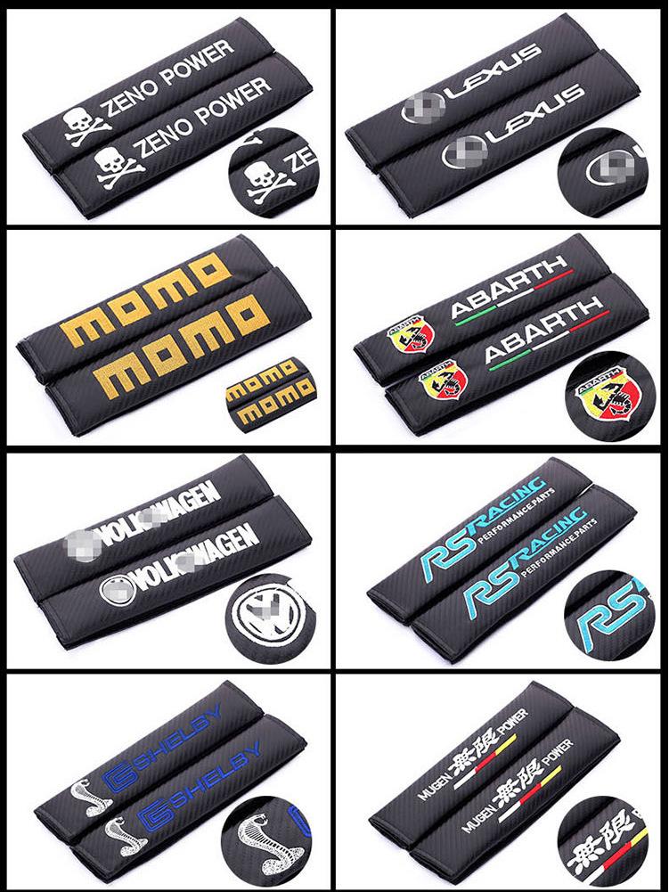 Alpina Modified Carbon Fiber Car Shoulder Pad Cover - Leather Finish