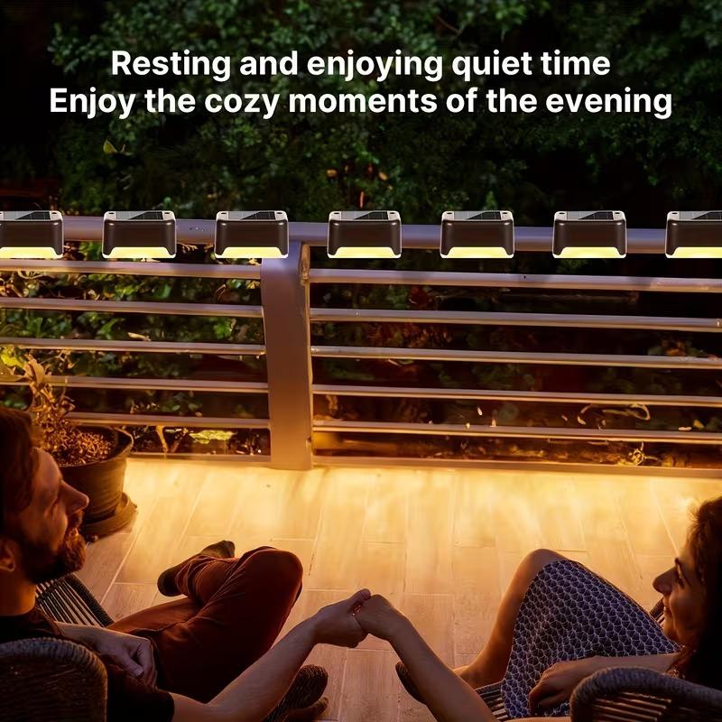 Outdoor Solar Stair Lights LED Waterproof Railing Fence Lights for Garden Yard Step Lighting Enhances Night Safety and Ambience