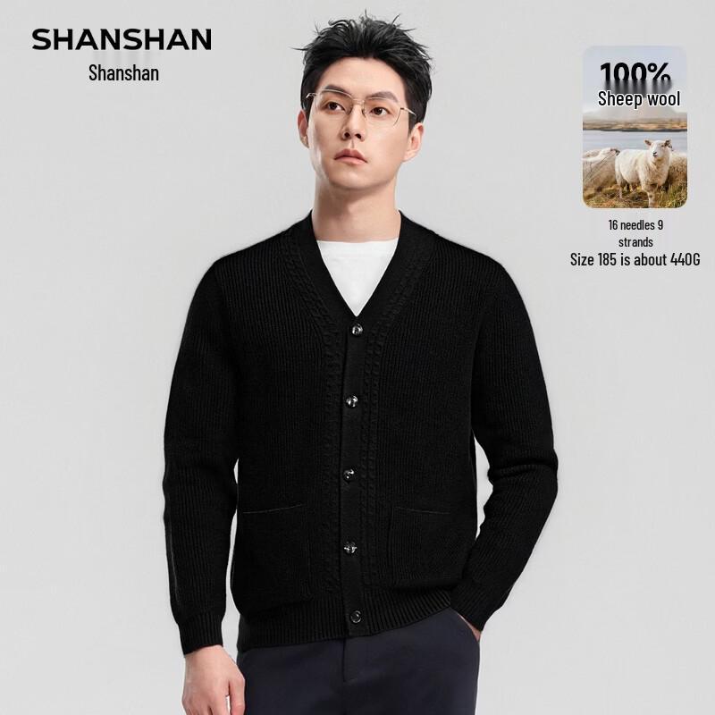 SHANSHAN Men s 100% Wool Thickened Sweater 170