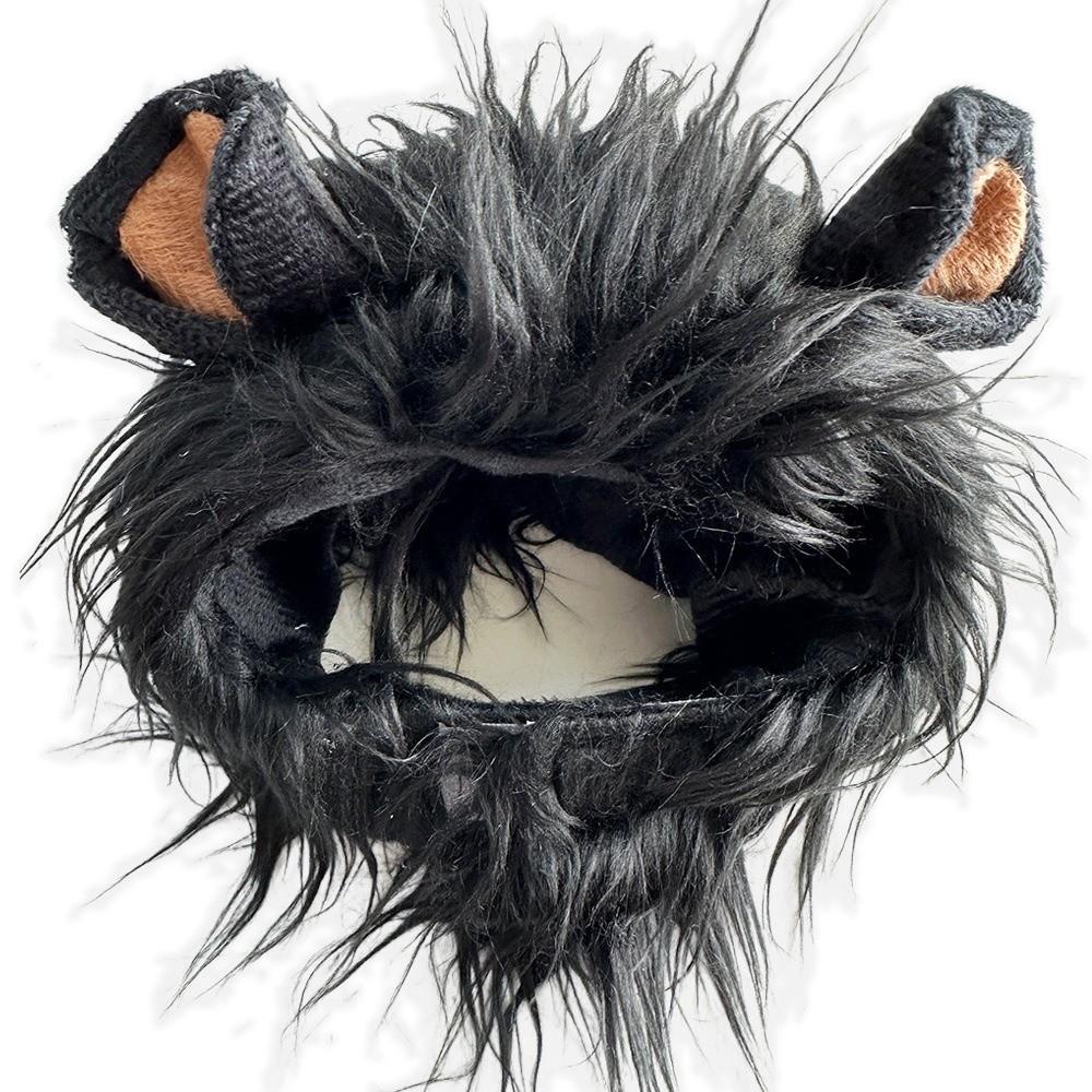 Breathable Lion Mane Wig Cap Hat Fluffy Pet Costume Comfortable Fit Dog Cat Wig Hat Cosplay
