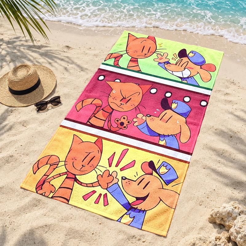 Dog Man Microfiber Beach Towel Quick Dry Sand Free Lightweight Beach Towels for Travel Swimming Camping