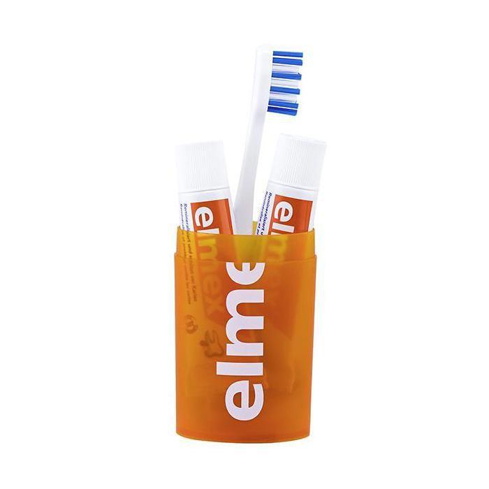 Set dentaire - Elmex - Voyage - 2 tubes dentifrice 12ml - 1 brosse à dents - Protection Caries