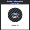 New 2026 Car Sticker 2Pcs Carbon Fiber Coaster Car Water Cup Anti-slip Pad Mat Auto Interior For Ford Focus Fiesta Mondeo Transi