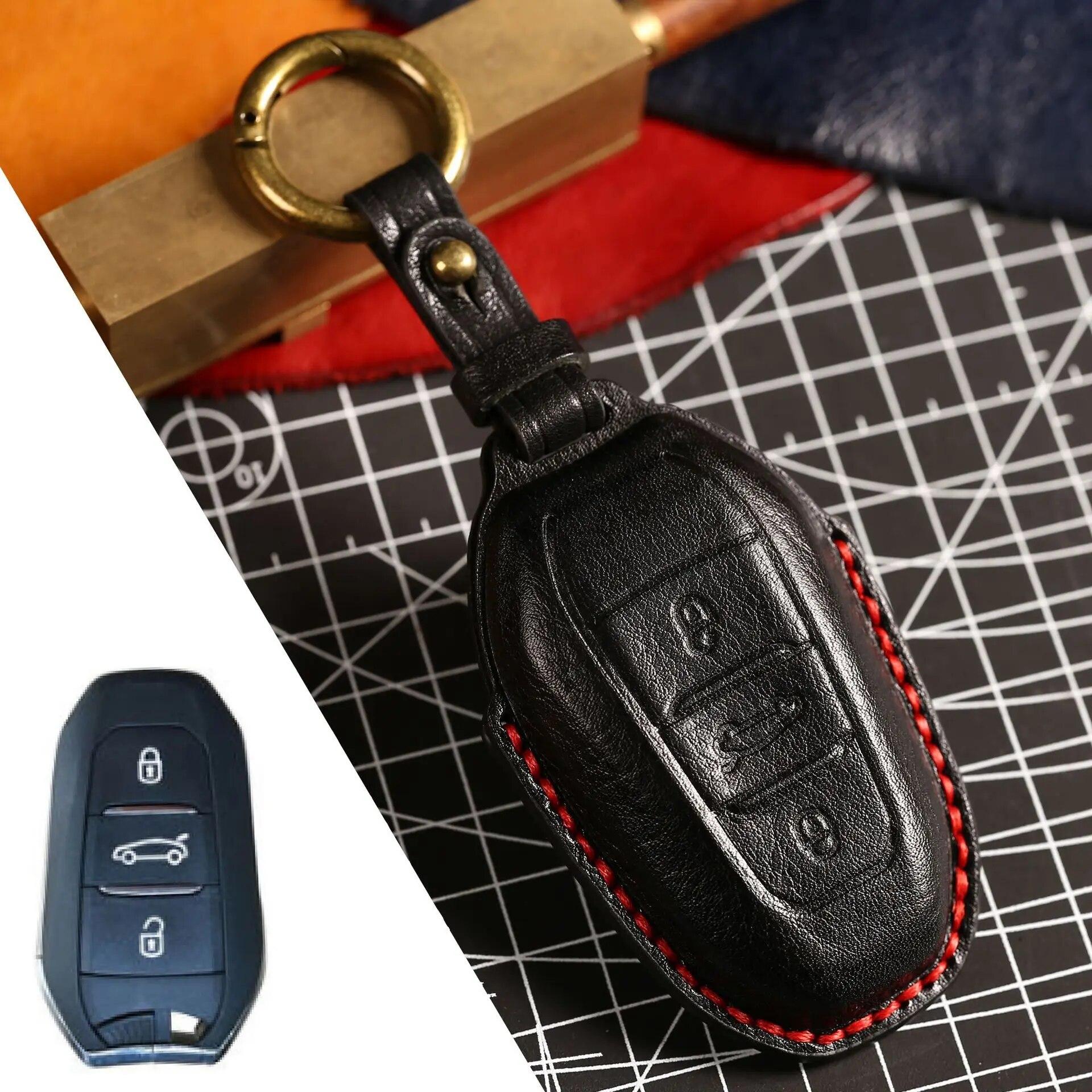 

Кожаный чехол для ключей HOMALL, сумка для ключей для Peugeot Citroen чёрный