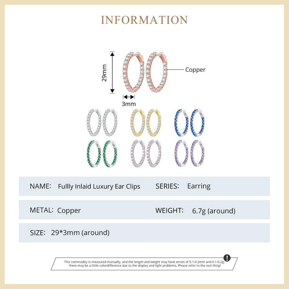 WOSTU Kruhové náušnice Velké kulaté kruhové náušnice Dainty Halo CZ Dámské náušnice