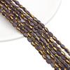 Oval Faceted Gold-Edged Glass Crystal Rice Beads for Jewelry Making