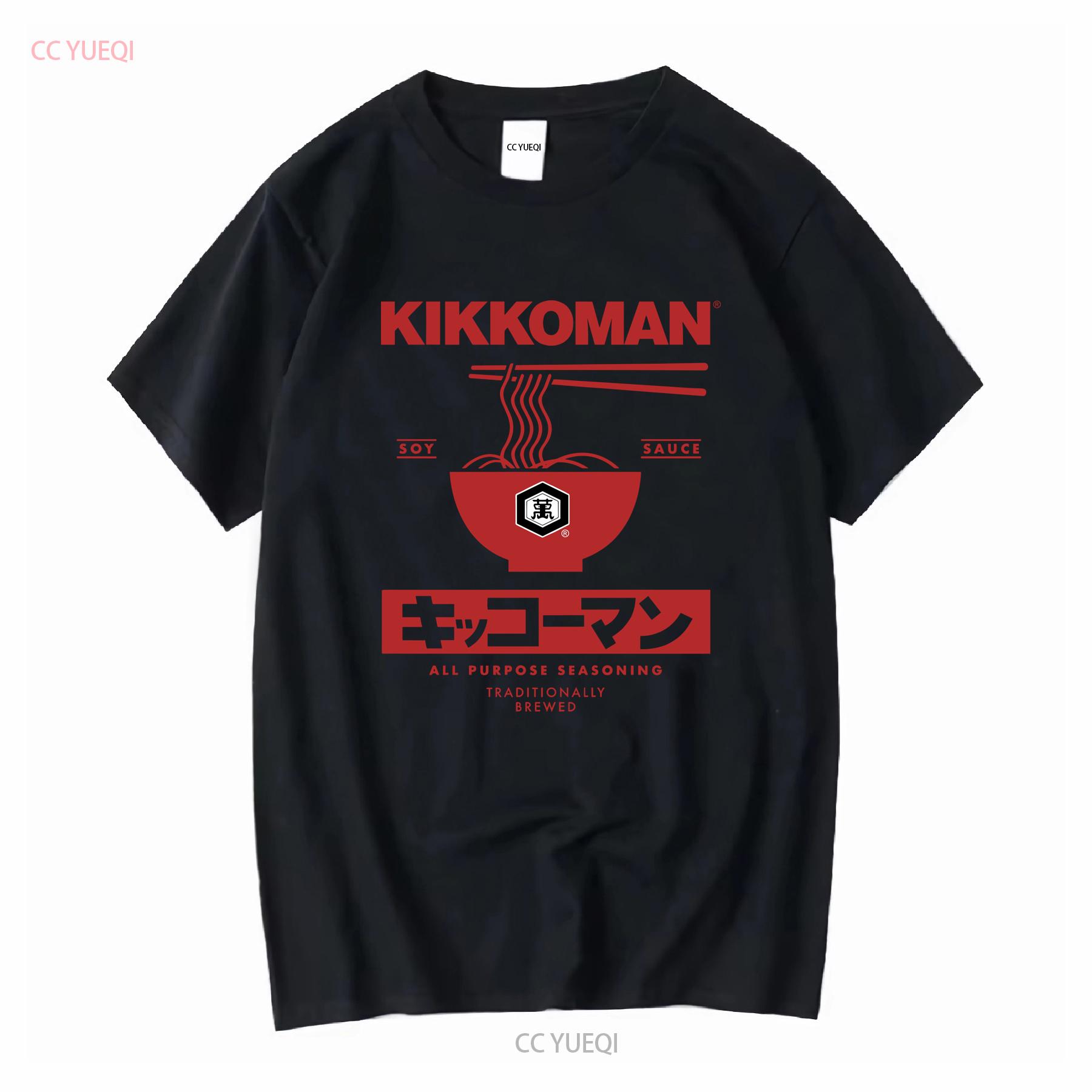 

Kikkoman Локшина Соєвий соус Етикетка Футболка для дорослих Японська їжа з довгими або короткими рукавами вінтажний Потертий дизайнерський одяг Стильний 4XL