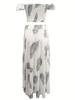 2024 European & American Summer Slim-Fit Strapless Bohemian Mid-Length Vintage Print Dress Set
