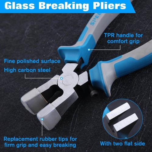 SPEEDWOX 6-inch Glass Nippers, Glass Punch, Glass Cutter, Glass Cutter, Stained Glass Nippers, Plastic Glass Nippers for Stained Glass, Plastic Nipper