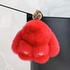 Cute Faux Mink Fur Plush Bunny Pendant Keychain Charm