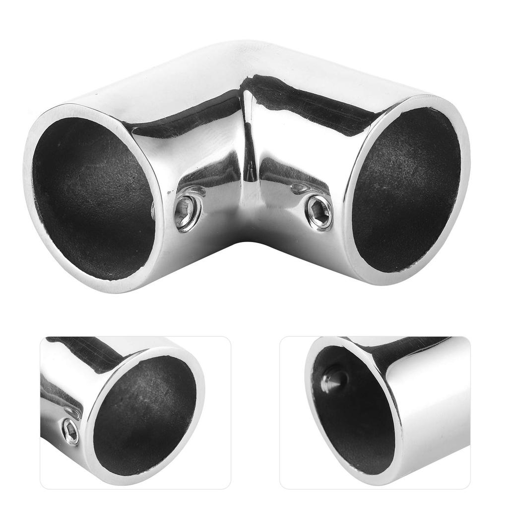 Boat Pipe Connector Marine Yacht 90° Elbow Tube Joint Stainless Steel Hand Rail Fitting