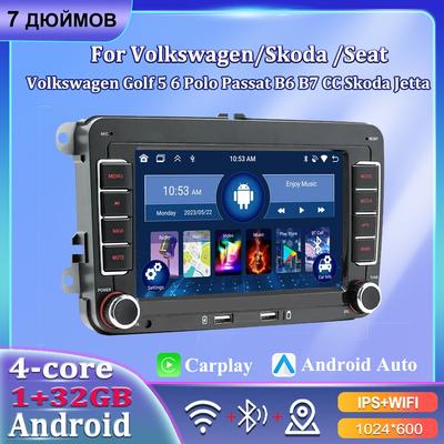 7 hüvelykes autórádió Android Carplay Volkswagen/Volkswagen/Golf/Polo/Tiguan/Passat/b7/b6/SEAT/Leon/Skoda/Octavia autós multimédia lejátszó Autoradio 1+32GB