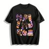Halloween Bow Coffee Pumpkin Print Casual Top Pure Cotton T-shirt