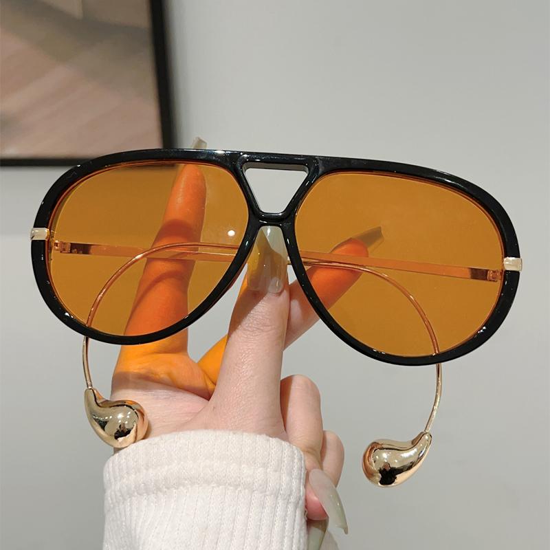 Oversized Pilot Sunglasses  New in Fashion Double Bridge Gradient Shades Women Trendy Luxury Brand Design Sun Glasses