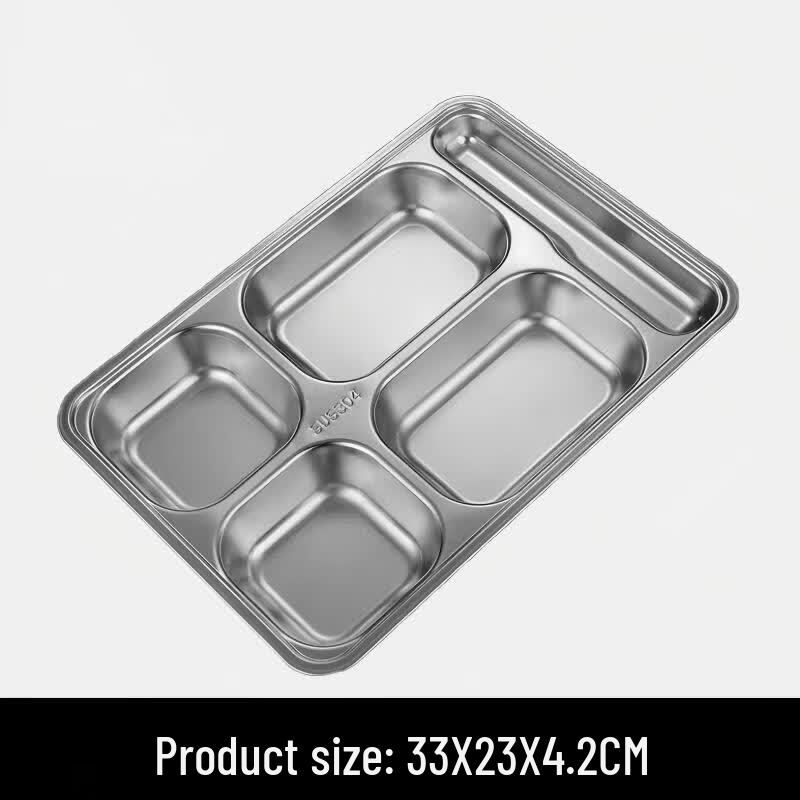 Yuezeyou 304 Stainless Steel Divided Lunch Plate for Students