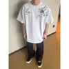 Summer Men's Casual All-Matching Printed T-shirt Loose Trendy Men's Round Neck Top