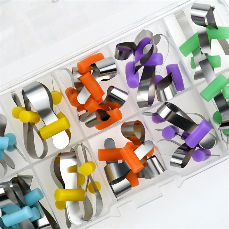 Dentale kieferorthopädische Formplatte, abschnittsweise, konturierte Metallmatrizen für Erwachsene/Kinder, gemischte Farben