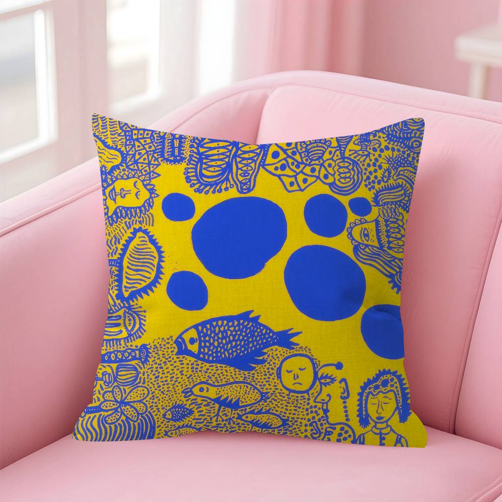 Japanese Yayoi Kusama Personalized Pillow Cover Kids Bedroom Wild Party Decor Pillowcase kid Birthday shower Gift