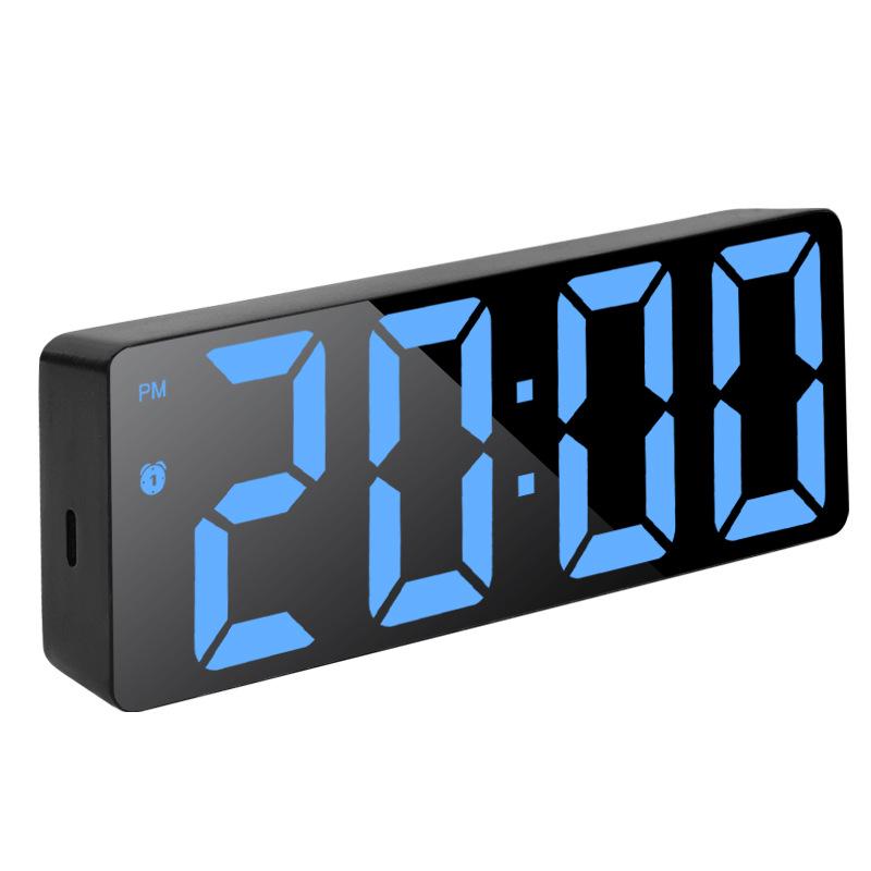 Multifunctional Voice-Controlled Digital Alarm Clock: Minimalist, Colorful Large Screen for Students & Desktops
