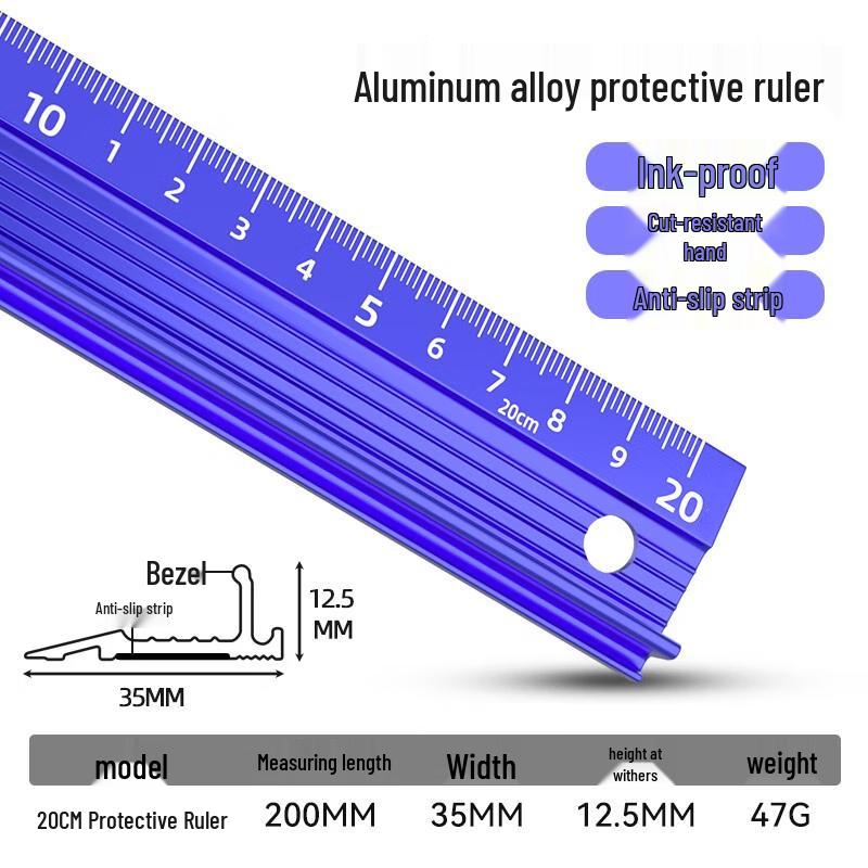 Aluminum Alloy Safety Cutting Ruler