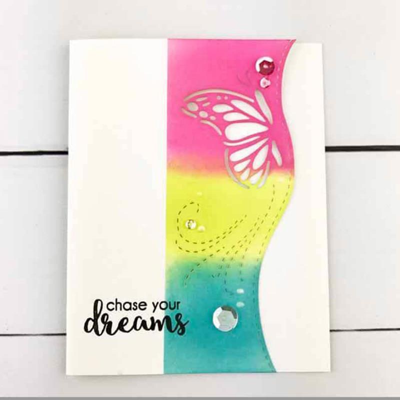 Flying Butterfly Border Borderline Edge Metal Cutting Dies Stencils Card Making Decorative Embossing