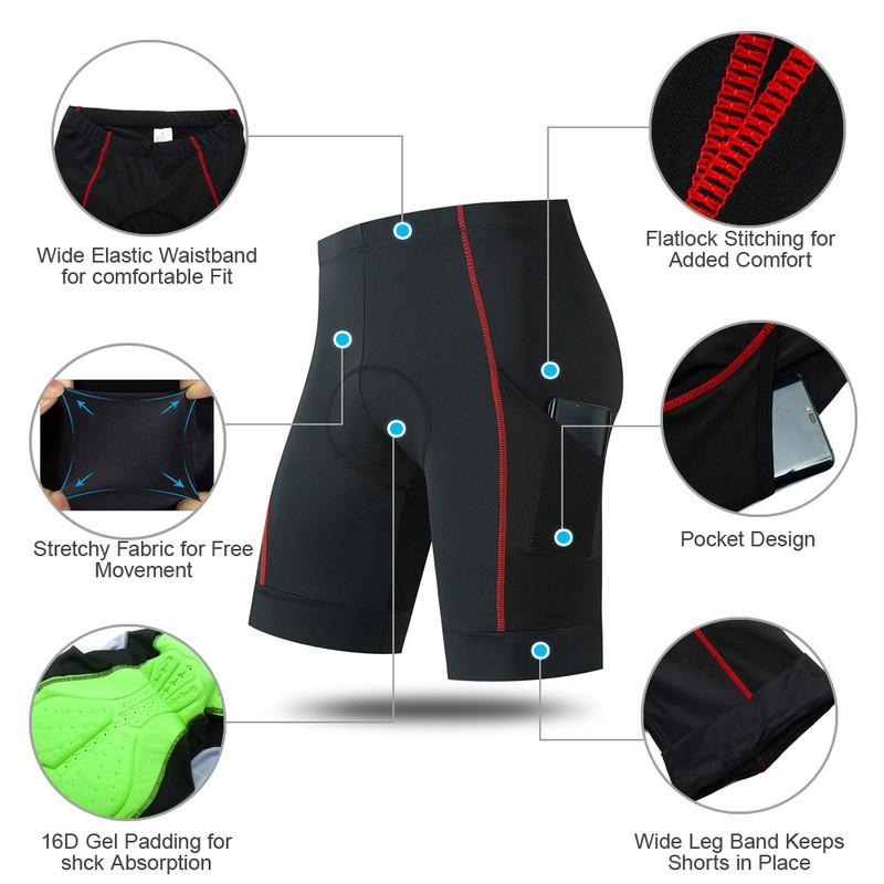 Mens Cycling Shorts With Pockets Mountain Bike Outdoor Riding Breathable Spandex Pants Suspender