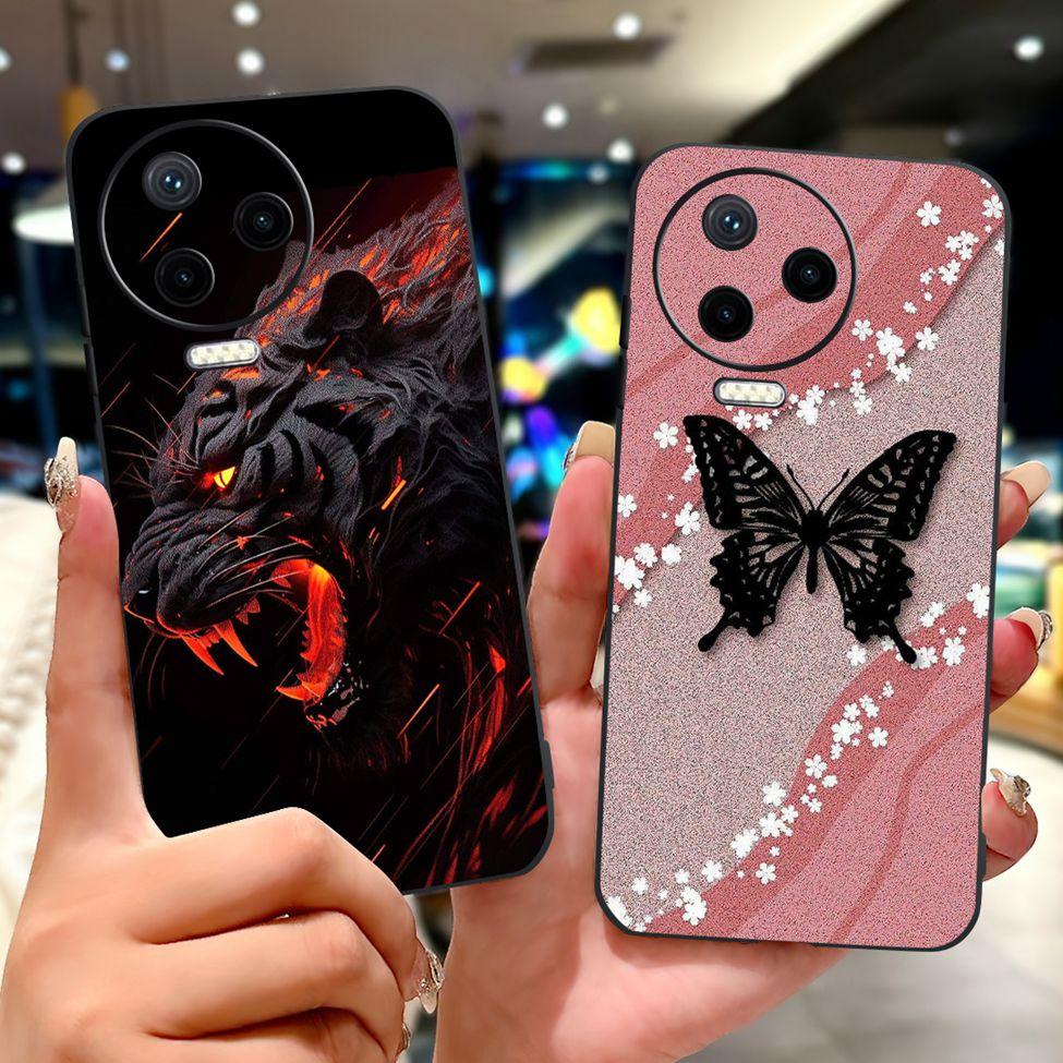 For Infinix Note 12 Pro 4G Case X676B Silicone Cute Cat Fashion Flowers Painted Cover For Inifnix Note 12 Pro Phone Case Bumper