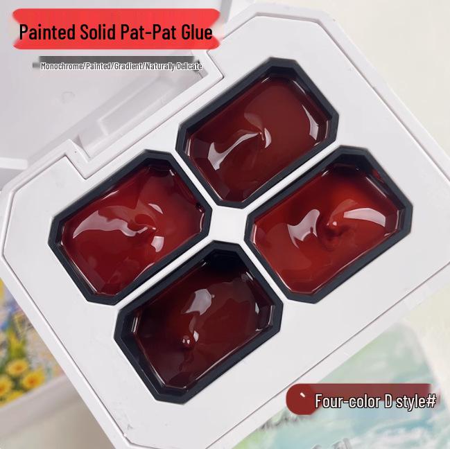 2025 Gel Nail Art: 4 Colors - Gradient Blush, Black, White, Red with Fine Glitter & Iridescent Platinum. High Saturation Painting Gel.